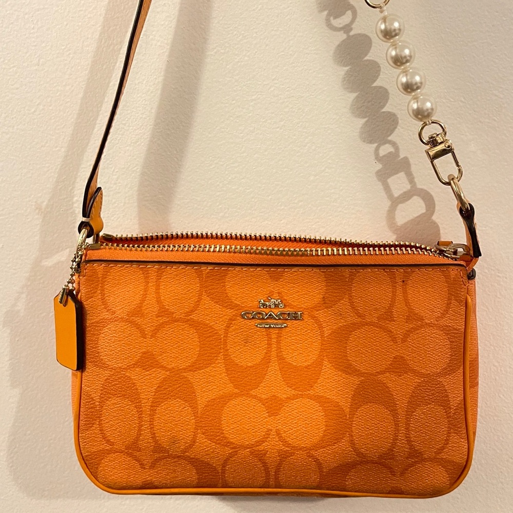 Leather Coach Orange Nolita 19 Bag